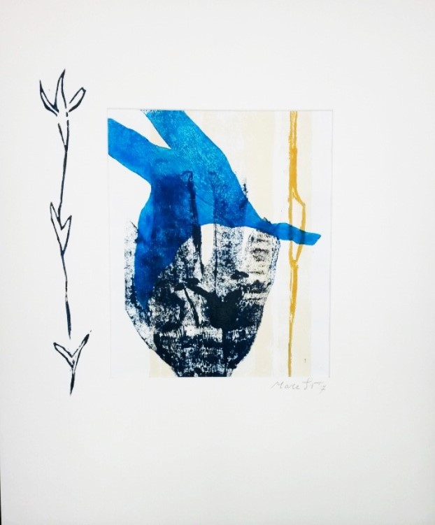 17- Out of the blue Linodruk 50x60 cm - 2017